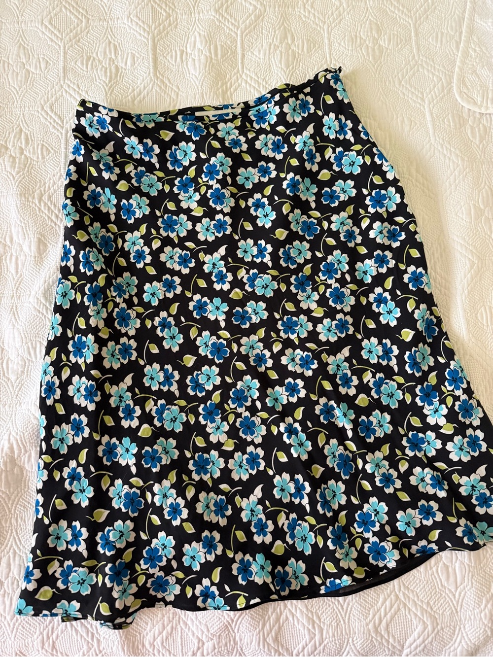 Women’s Floral Skirt - Blue on Black